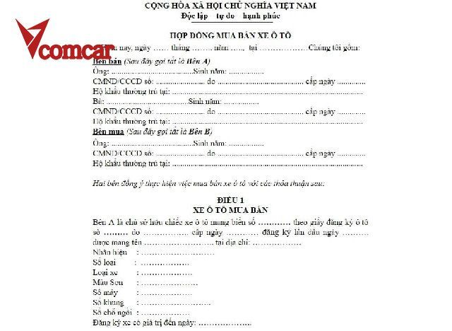 Mẫu hợp đồng mua bán xe: Tải ngay và xem lưu ý quan trọng 12 Mẫu hợp đồng mua bán xe được cập nhật mới trong thời gian gần đây