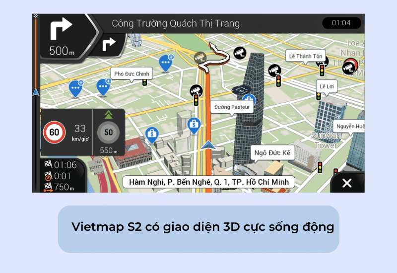 Tải Miễn Phí Vietmap S2 Phần Mềm Dẫn Đường 2 Giao diện sống động của vietmap s2