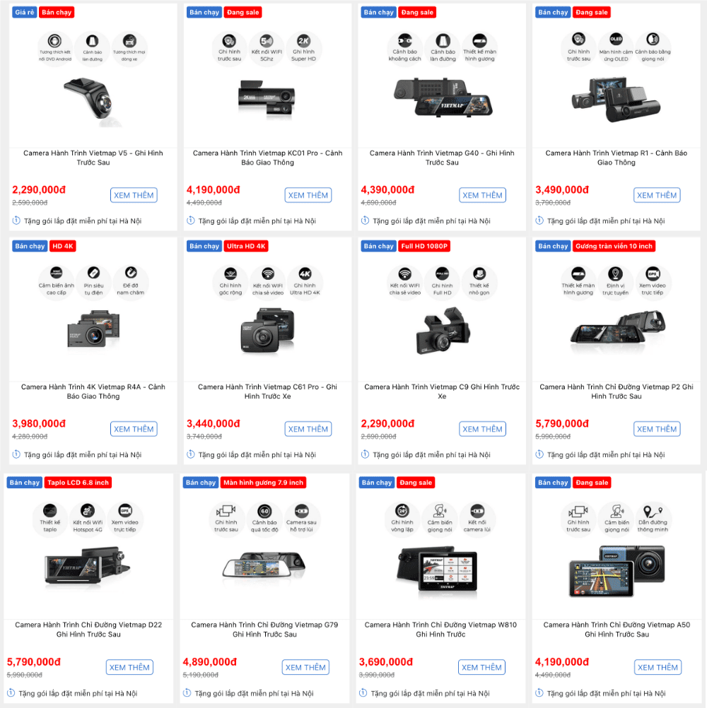 TOP 99 Camera hành trình ô tô tốt, nhiều người mua và sử dụng hiện nay 2 Giá camera hành trình vietmap tham khảo